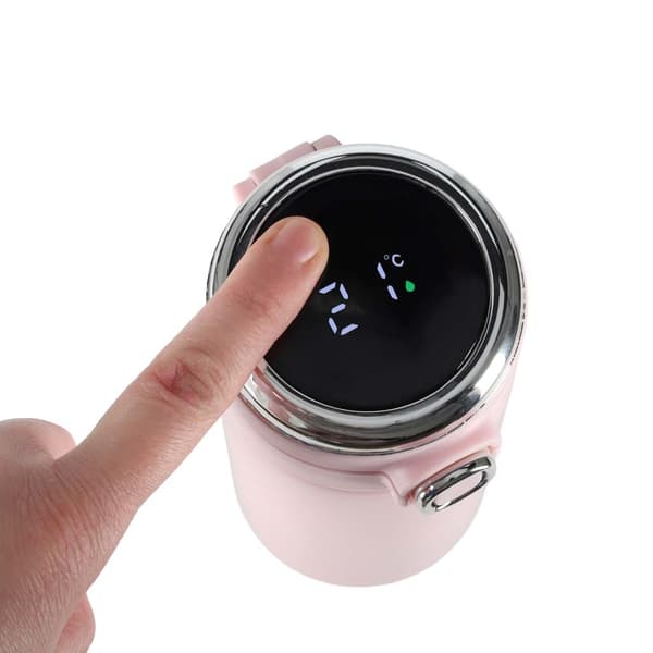 Termokrus med LED 420 ml rosa