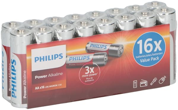 Batteri Philips AA 16 stk