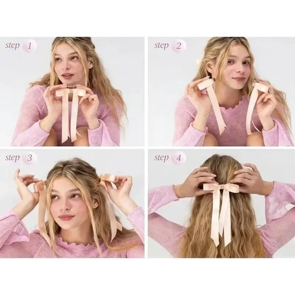 Magnetisk Hårklämma med Satinrosett – 3-pack