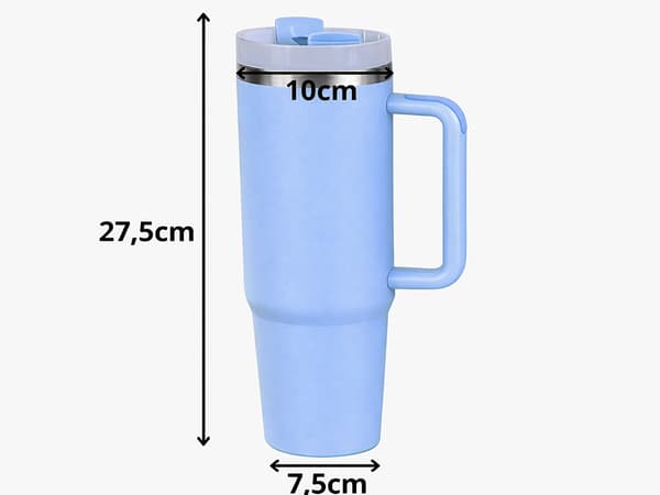 Termosmugg 1.2 L med sugrör