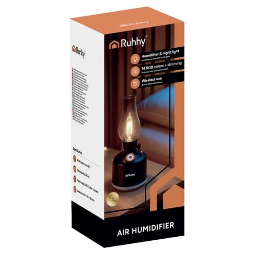 Luftfukter nattlampe - LED-lys og aromadiffuser