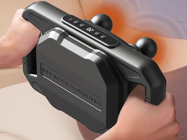 Kropsmassager - 4 hoveder, 20 styrkeniveauer, 6 pulsprogrammer, USB