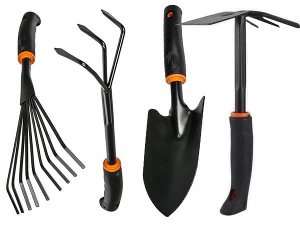 Trädgårdsverktyg 6-delar - Spade, räfsa, hacka m.m.