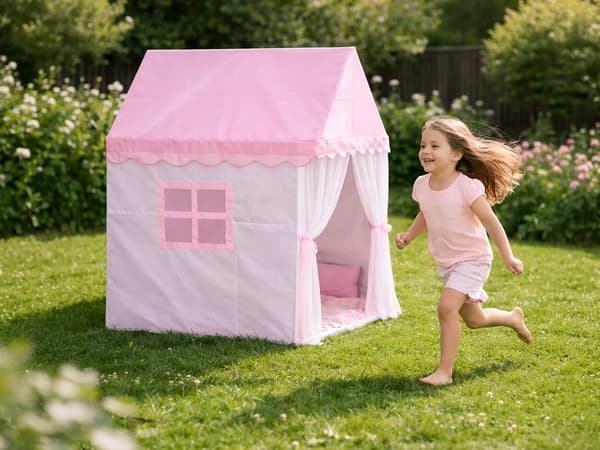 Leketelt slott rosa stort
