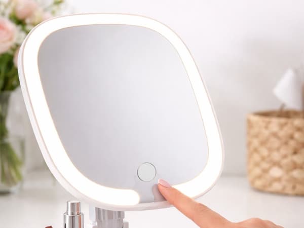 Sminkespeil LED USB sammenleggbart 3 farger