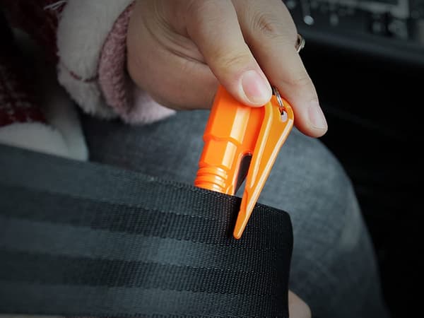 Sikkerhetshammer med Nøkkelring - Beltekutter & vindusknuser - 2-Pack
