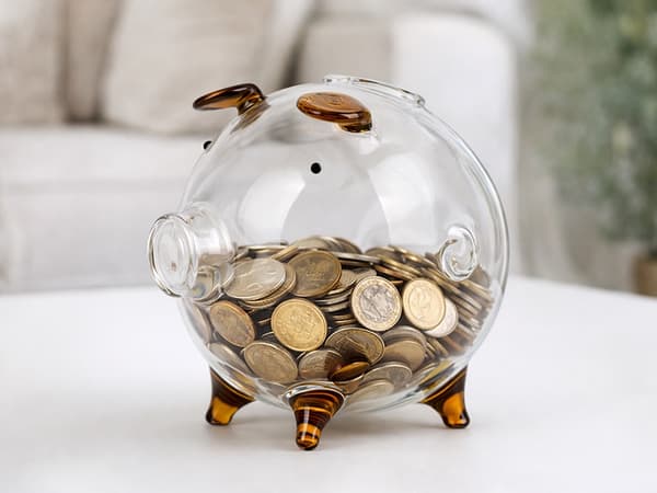 Spargris glas liten