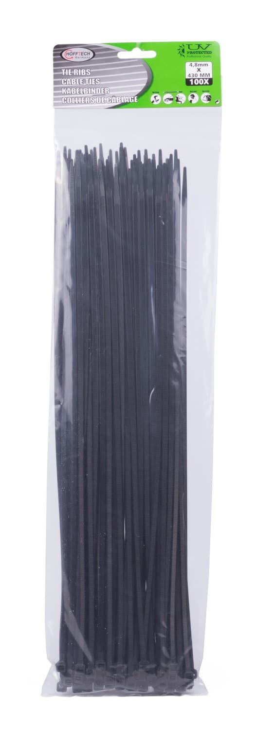 Kabelbinder 4,8 x 430 mm 100 stk sort