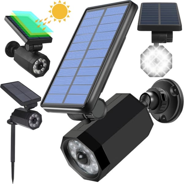 Solcellelampe 8 LED - Havelampe med sensor