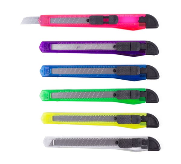 Brytebladknivsett 9 mm 6 stk