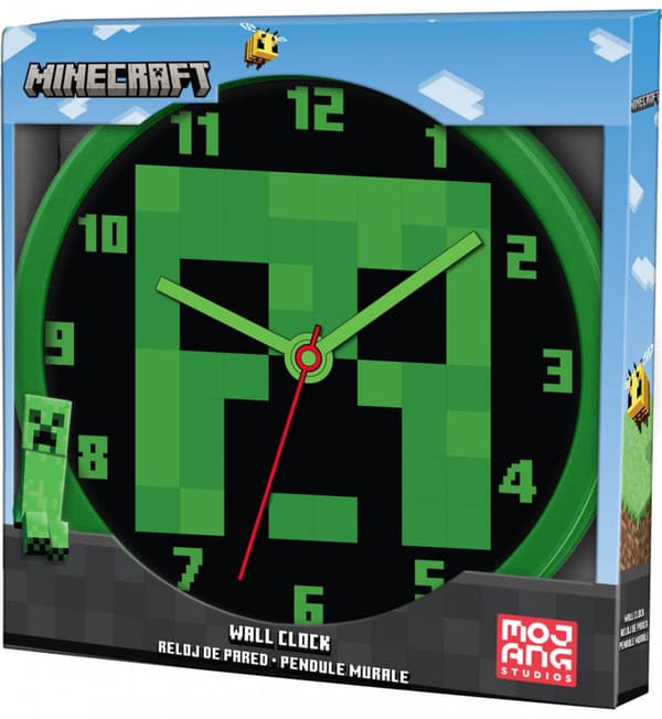 Minecraft Vihreä seinäkello 25 cm