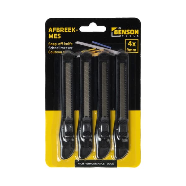 Brytbladskniv set 9 mm 4 st