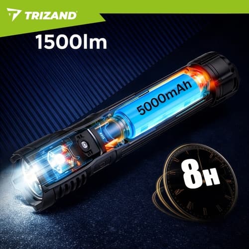 Taktinen taskulamppu - 1500lm