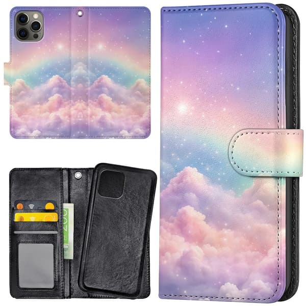 iPhone 15 Pro Max - Lommebok Deksel Rainbow Clouds
