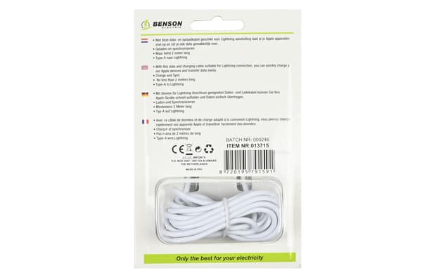 USB lightning -kaapeli 2 m