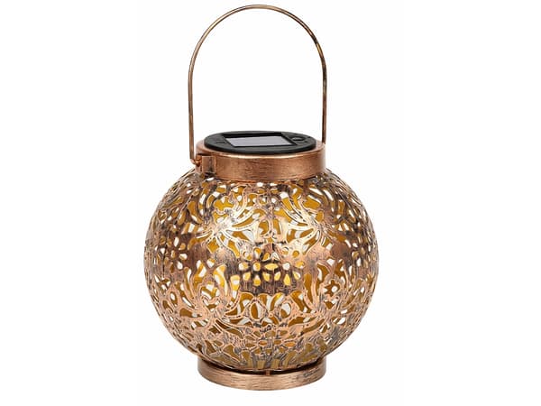 Solcellelampe lanterne guld kobber