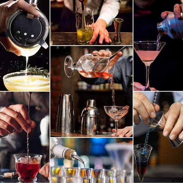 10-Dele Bartender Kit med Shaker & Tilbehør - Barset Cocktail