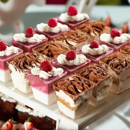 Firkantede plastbeger til mousse og dessert – 160 ml- 150-Pak