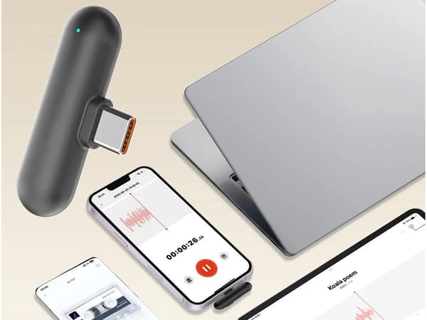 Trådløs lavalier mikrofon 2 stk til iPhone mobil eller computer USB-C