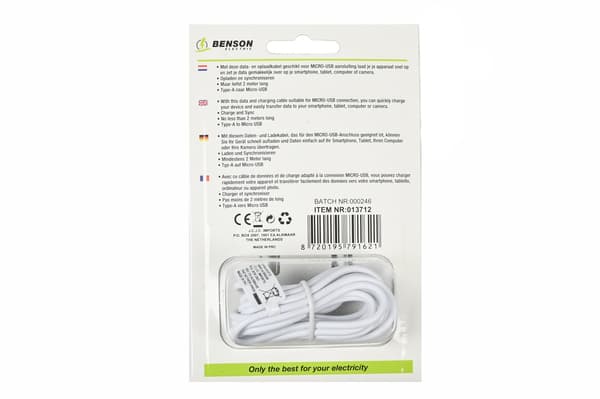USB micro-USB kabel 2 m
