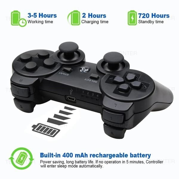 2-Pak - Trådløs Kontroller for PS3 Kompatibel - 2-Pack