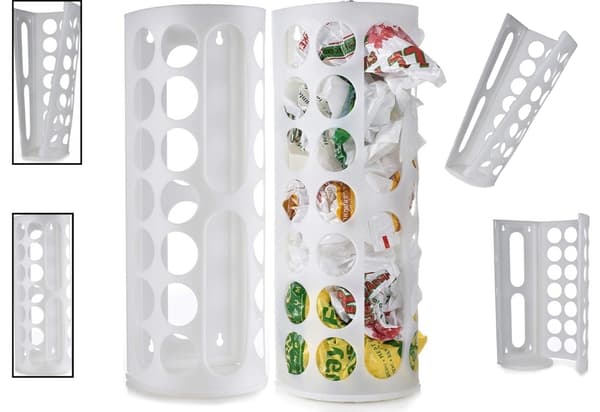 Plastpåsehållare - Universell väggmonterad vit