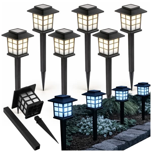 Solcellelamper 6 stk LED med skumringssensor