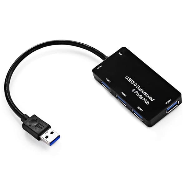 USB 3.0-hub med 4 porter - Svart