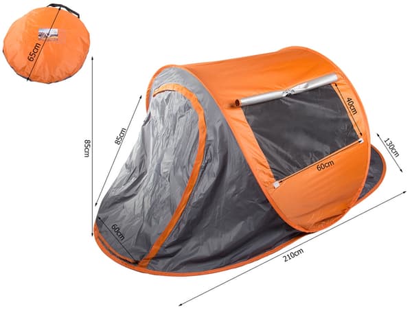 Strandtelt orange - Pop-up solbeskyttelse