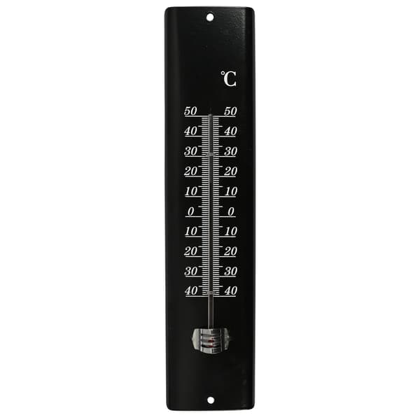Lämpömittari metalli musta 30 cm