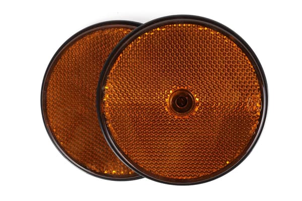 Reflektor rund oransje 85 mm 2 stk E4