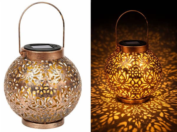 Solcellelampe lanterne guld kobber