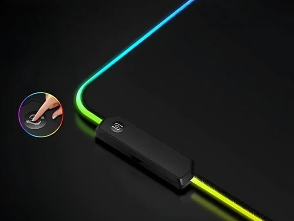 Gaming Musemåtte med LED-lys - 90x40cm - RGB