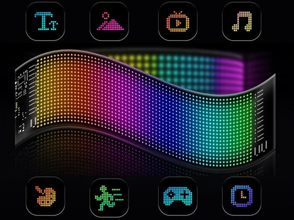 Fleksibelt LED-panel gestussignal lastebil frontrute