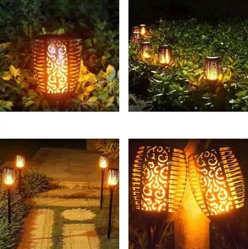 4-Pak - Hage Lampe Lykt Solcelle