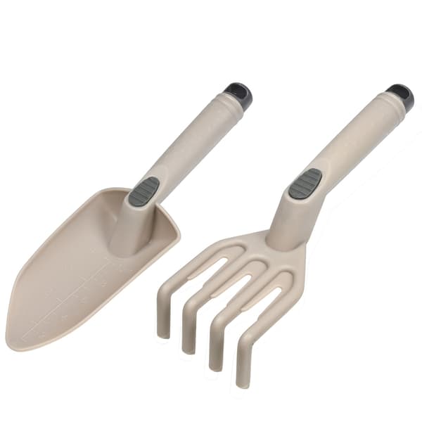 Hageredskaper 2-delt plast beige