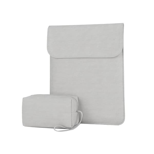 13,3" Laptopfodral / Datorväska / Macbook - Läder - LightGrey