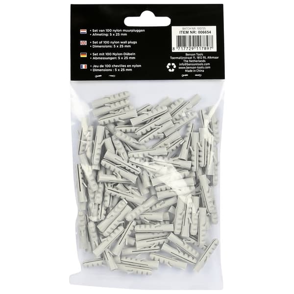 Plugg 5 mm nylon 100 st