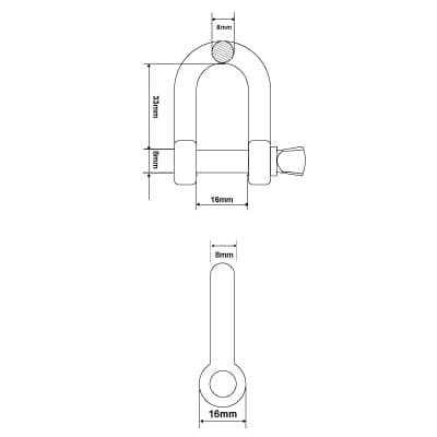 Sjakkel 8 mm 2-pak