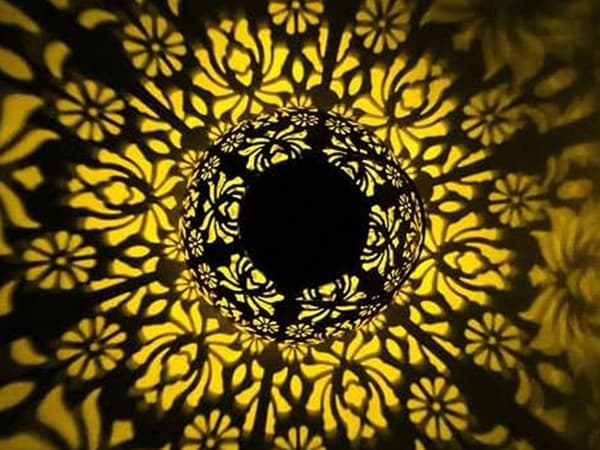 Solcellelampe lanterne guld kobber