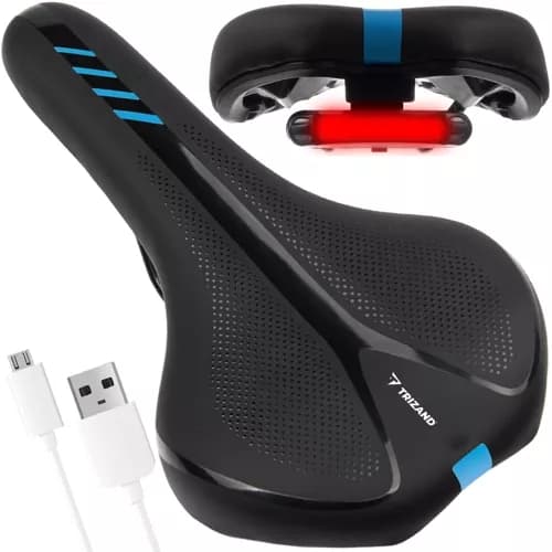 Sykkelsete med USB LED-lys – Sete for sykkel