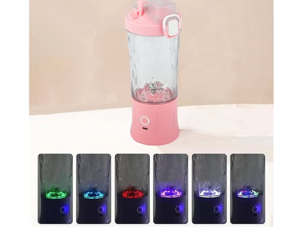 Bærbar USB trådløs smoothieblender, isknuser, rosé - Pink