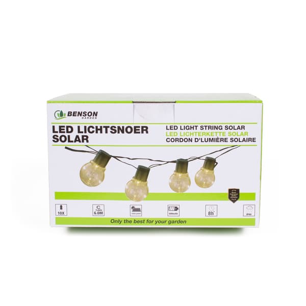 Lysslange 10-delt 6 m IP44 solcelle 1000 mAh