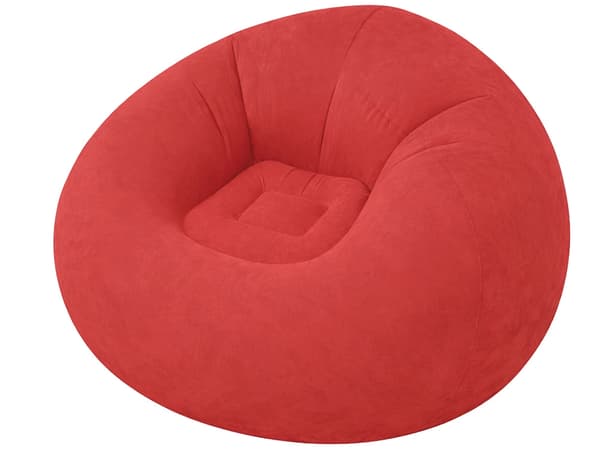 Oppblåsbar sittepuff velour