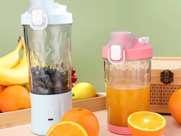 Bærbar USB trådløs smoothieblender, isknuser, blå - Blå