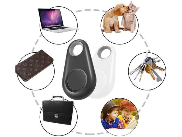 Nøglering telefon nøglelokalisering bluetooth nøglefinder sender - Sort