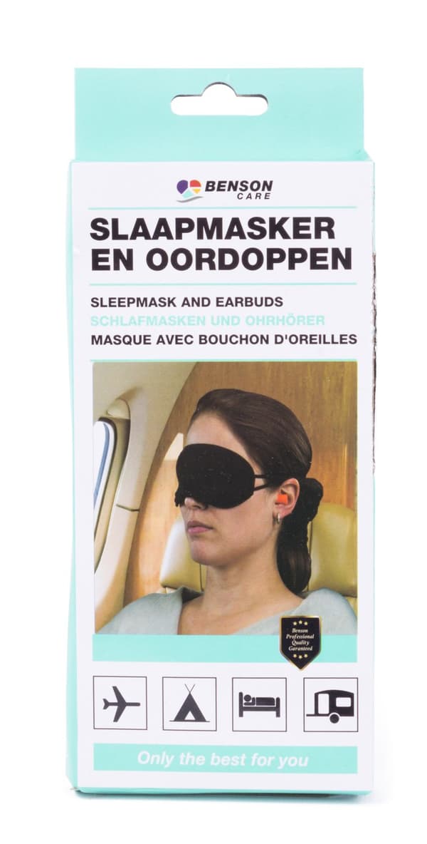 Rejsesæt sovemaske + ørepropper