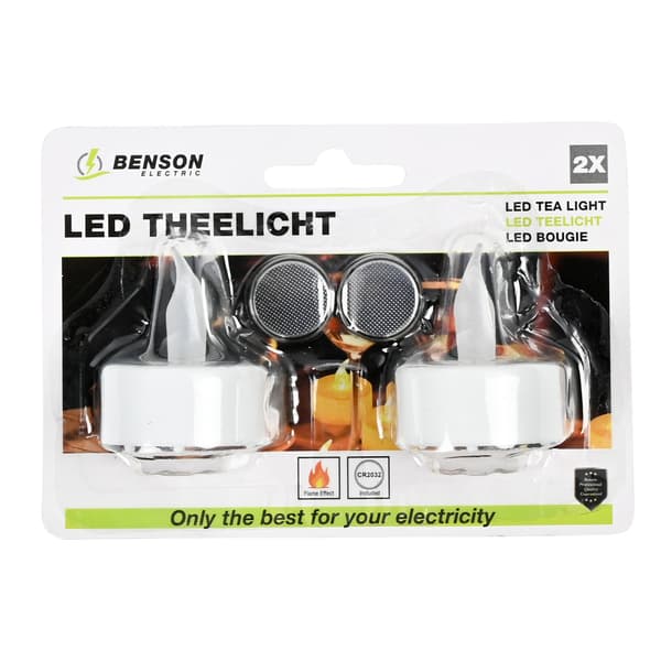 LED telys flammeeffekt 2 stk