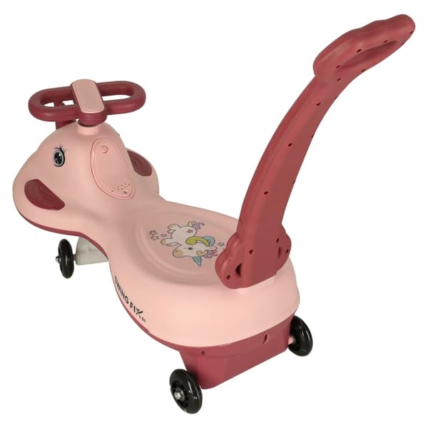 Gåbil med håndtak - Rosa