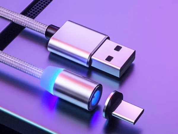 Magnetisk laddningskabel 3w1 micro typ-c usb lightning 1m - Silver